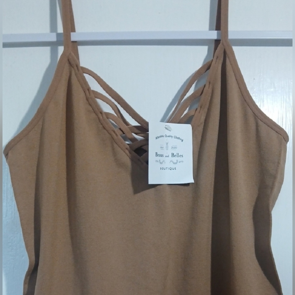 Zenana Outfitters Tan Camisole Top NWT - Picture 3 of 4